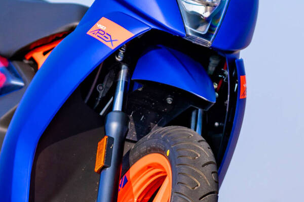 Ather Energy 450 Apex Mudguard And Suspension View