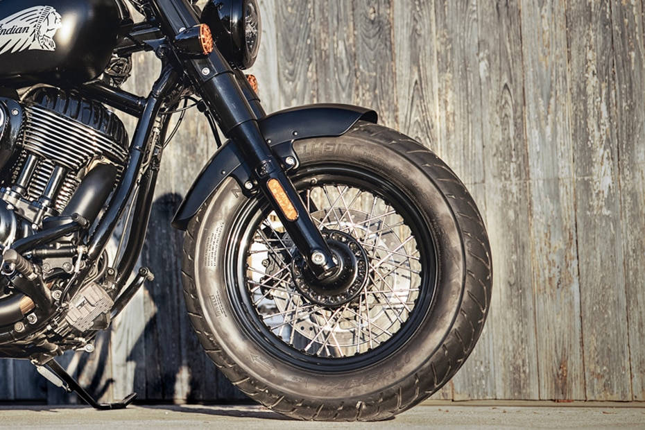 Indian Chief Bobber Dark Horse Front Tyre View