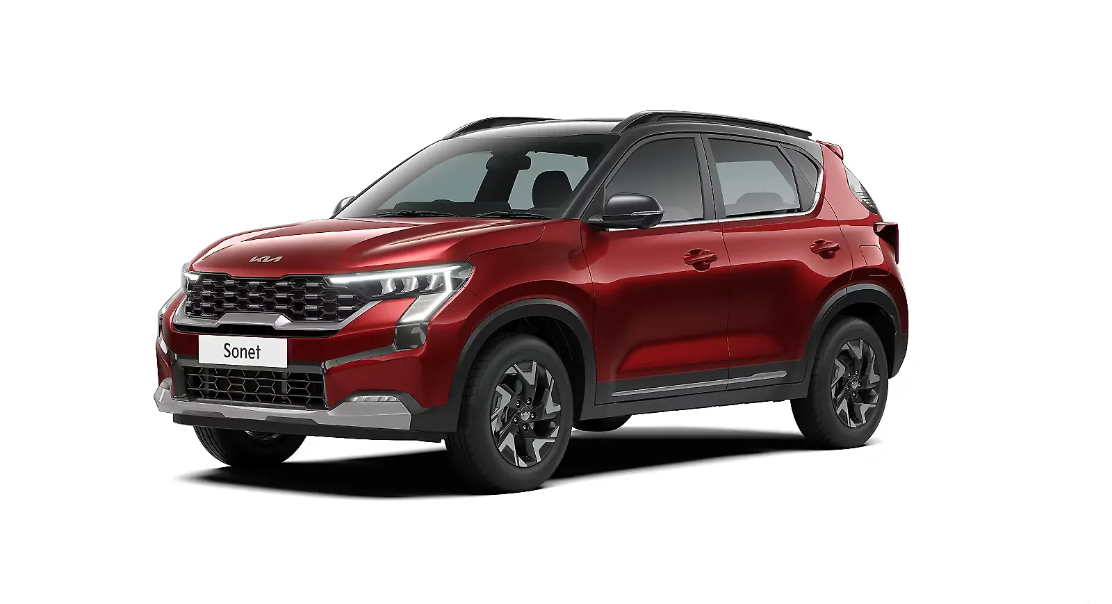 Kia Sonet Intense Red With Aurora Black Pearl