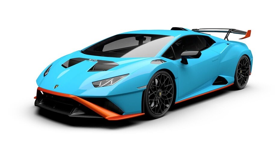 Lamborghini Huracan STO Blu Laufey Arancio Vanto