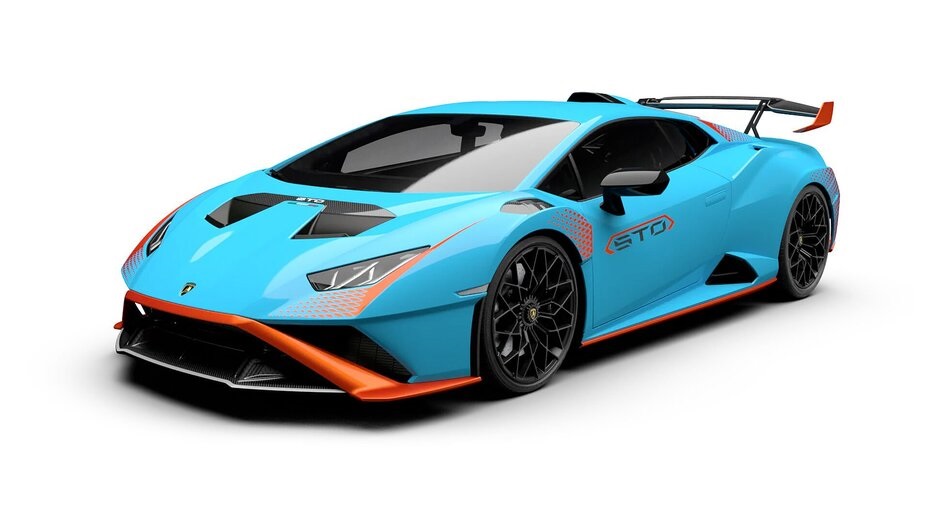 Lamborghini Huracan STO Blu Laufey Arancio Xanto Contrast