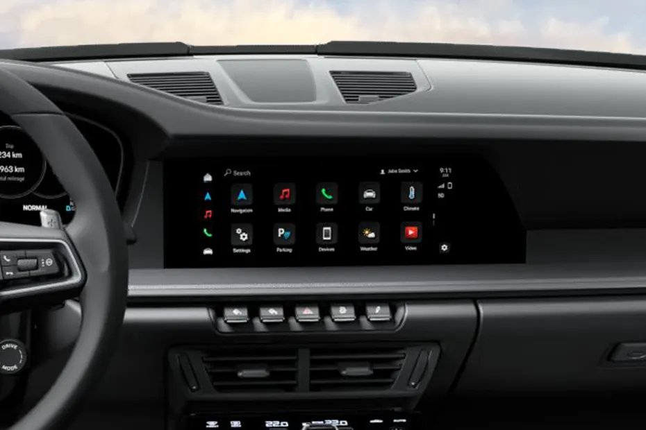 Porsche 911 Infotainment System Main Menu
