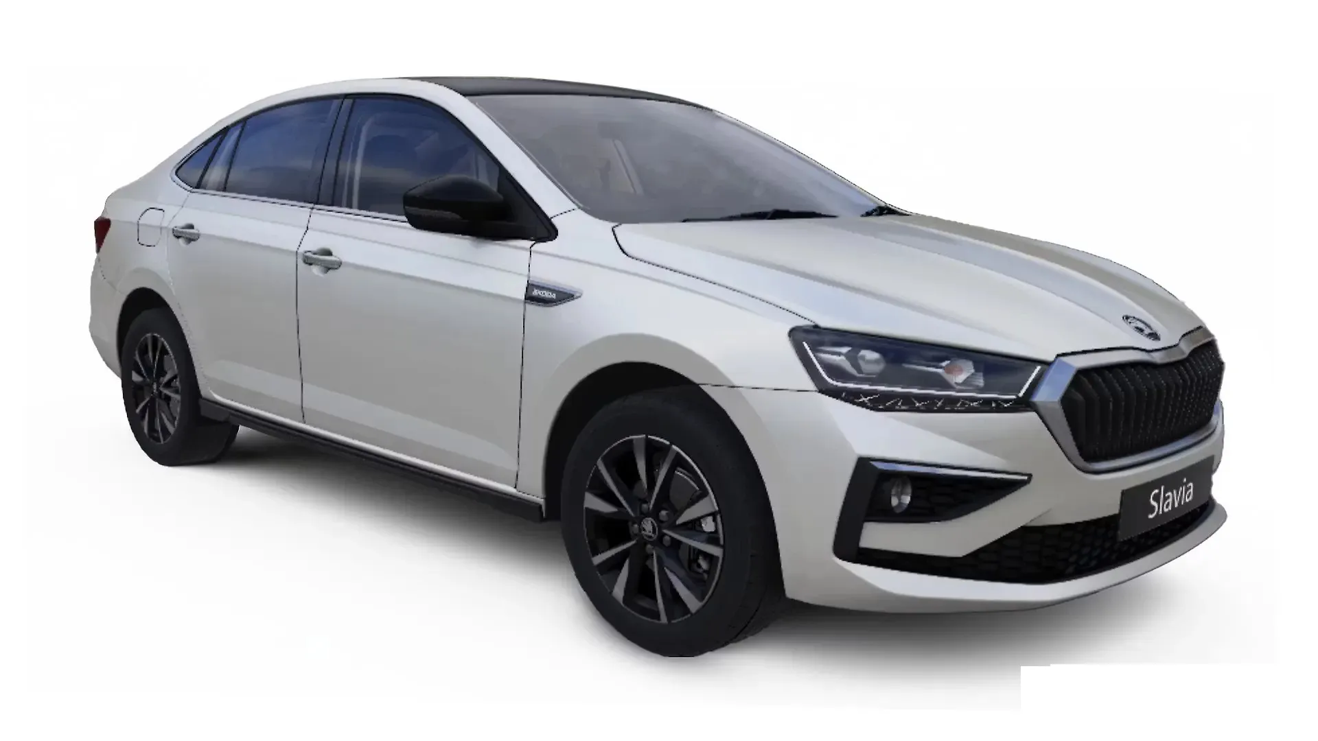 Skoda Slavia Candy White With Black Roof