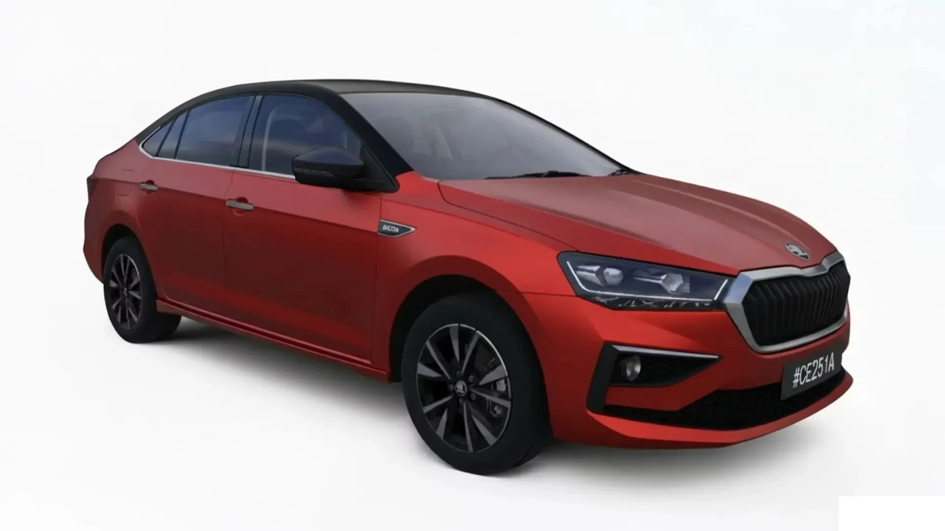 Skoda Slavia Cherry Red With Black Roof