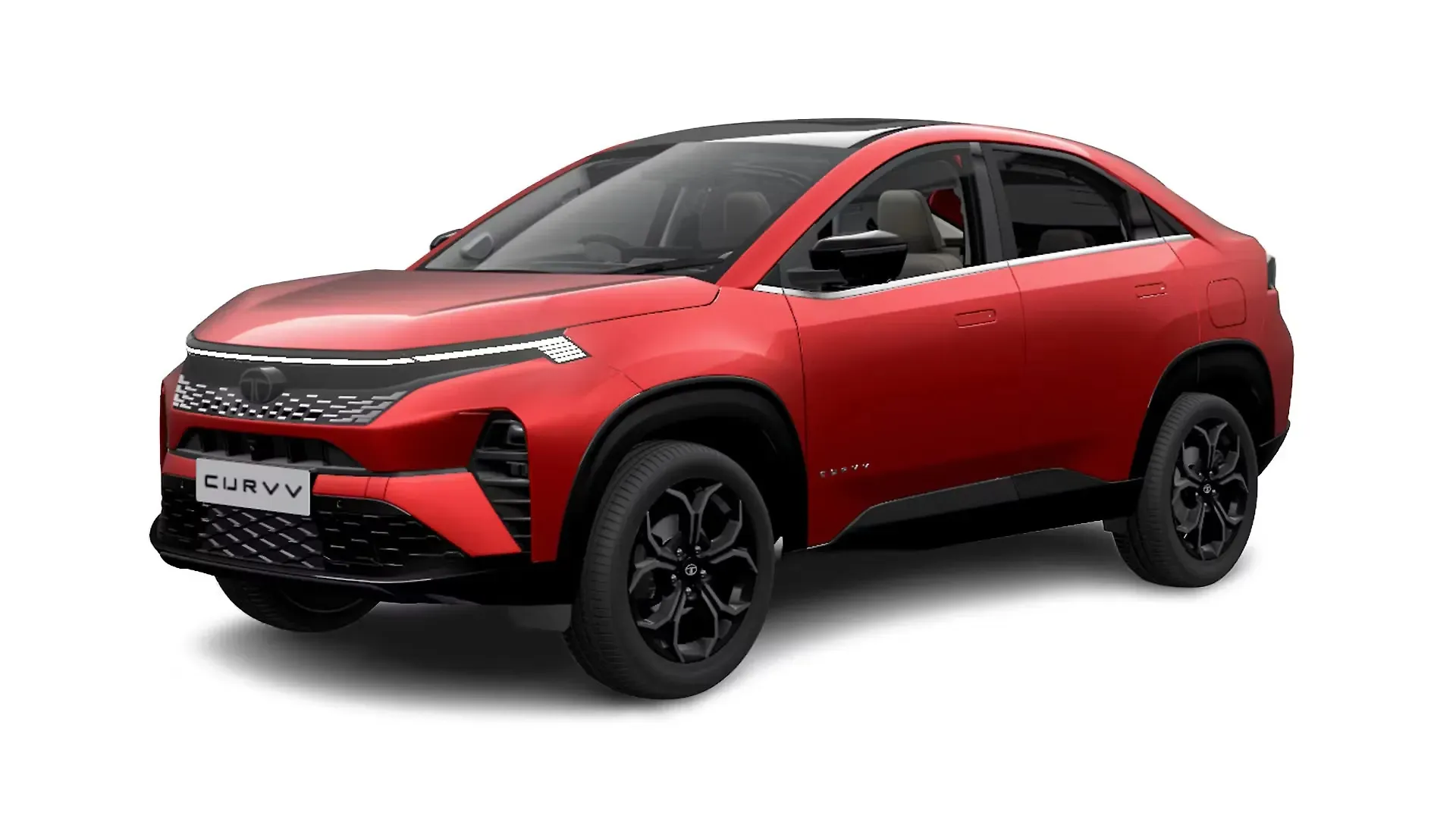 Tata Curvv Flame Red With Black Roof