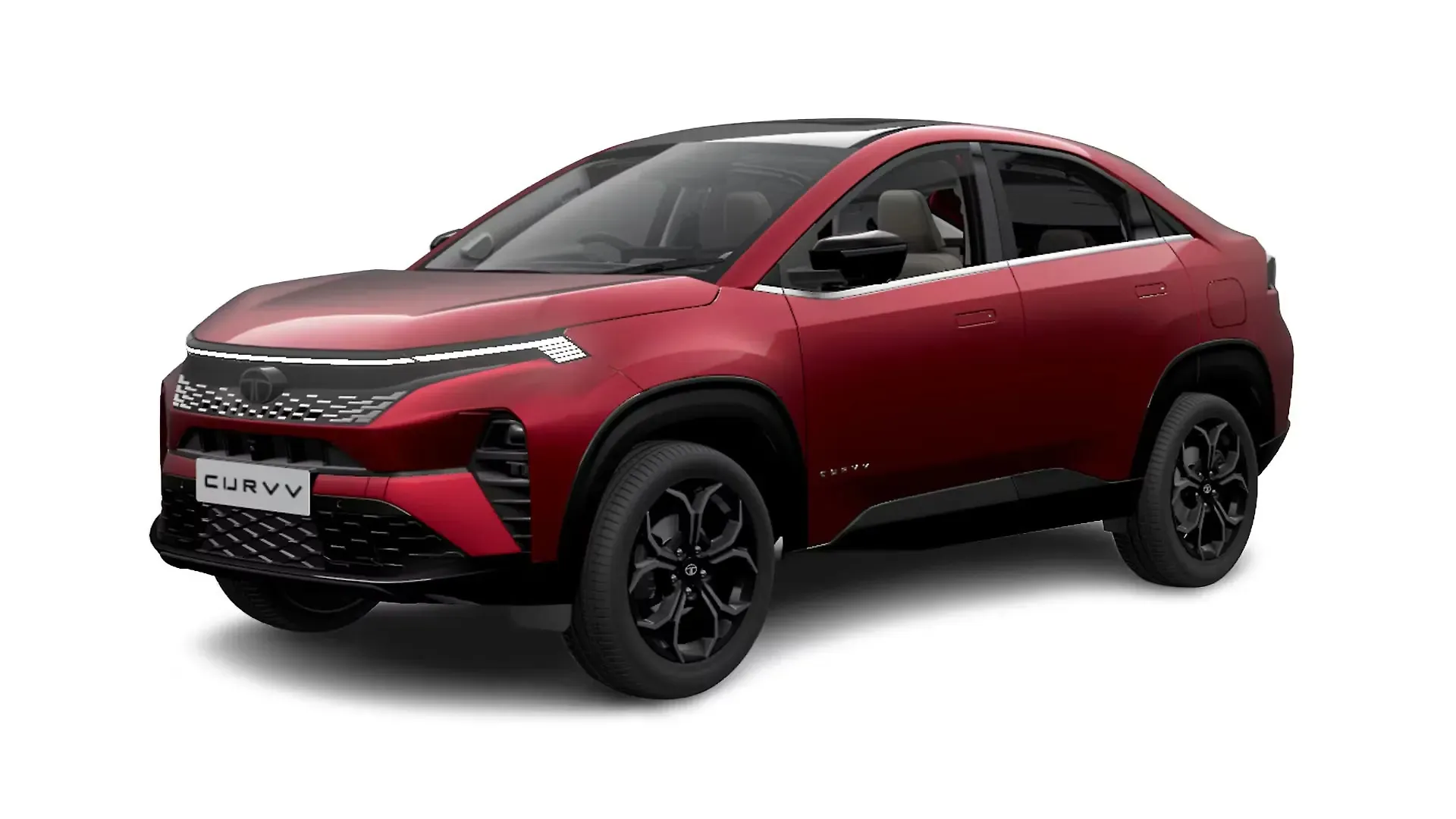 Tata Curvv Nitro Crimson With Black Roof