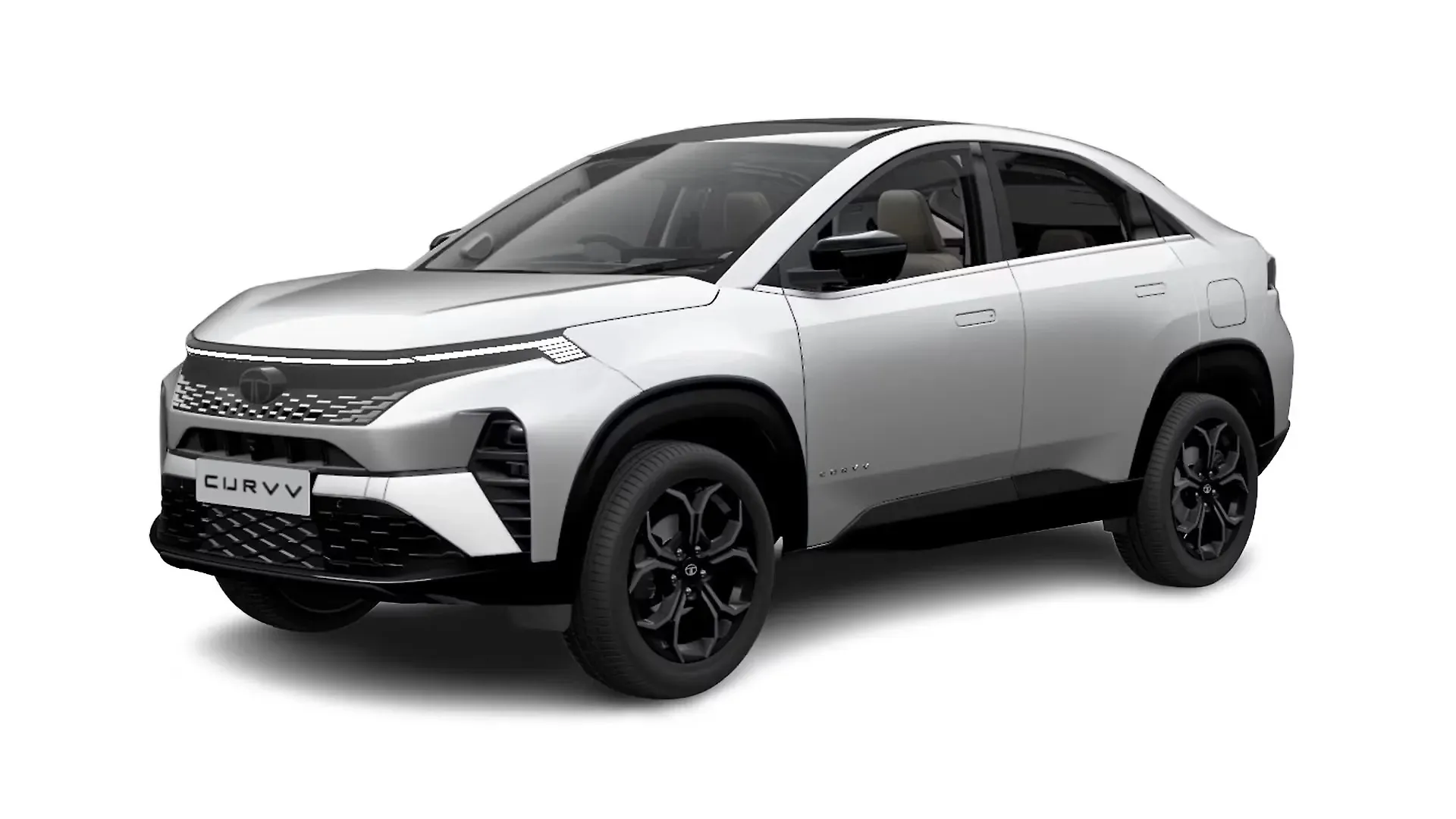 Tata Curvv Pristine White With Black Roof
